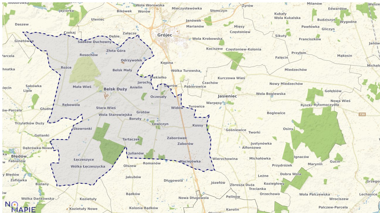 Mapa wyborów do sejmu Belsk Duży