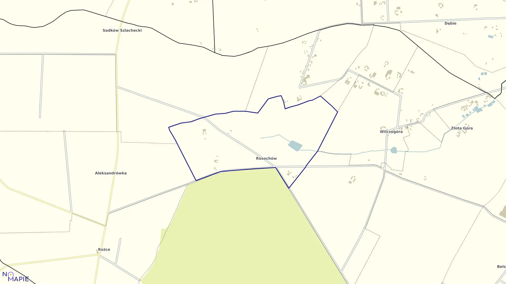 Mapa obrębu ROSOCHÓW w gminie Belsk Duży